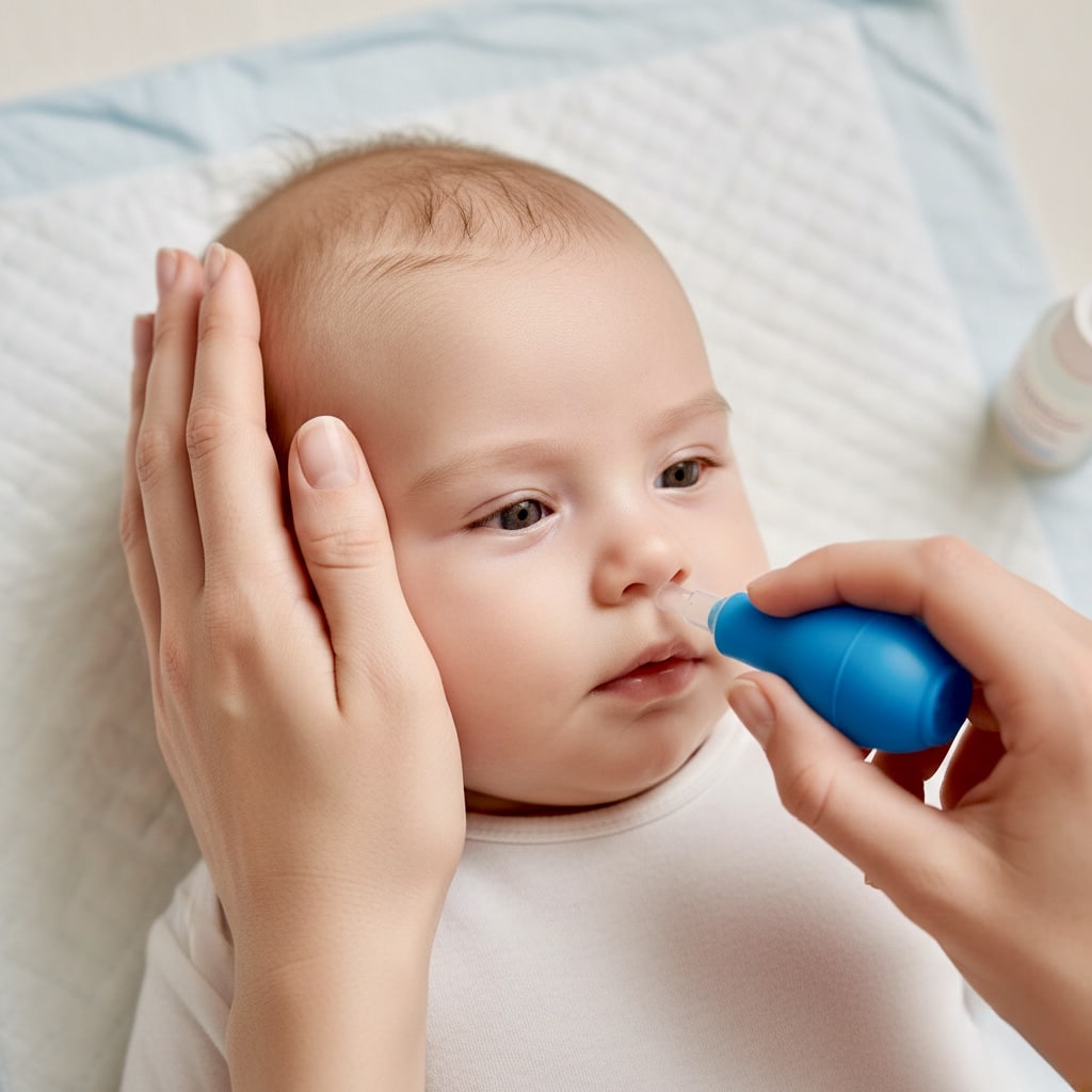 preventing baby respiratory illnesses with nasal saline and gentle suctioning technique