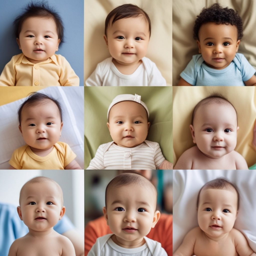 Diverse group of healthy babies representing universal immunization timeline importance and community health protection through comprehensive immunization programs