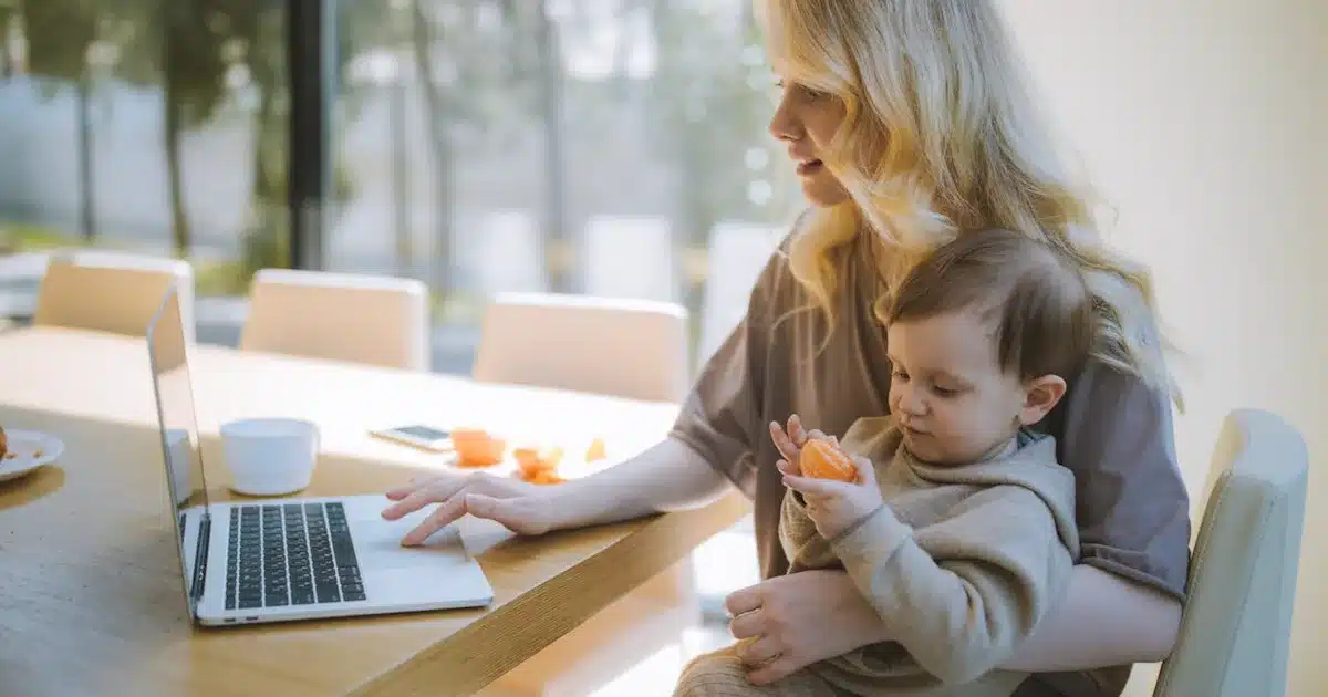 How to deal with an identity crisis as a first-time mother. A mother juggling work and caring for her baby at the same time.