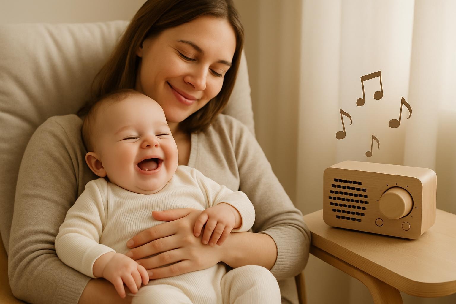 Uma mãe colocando o bebê para dormir sem chupeta. Seguindo as recomendações profissionais.
