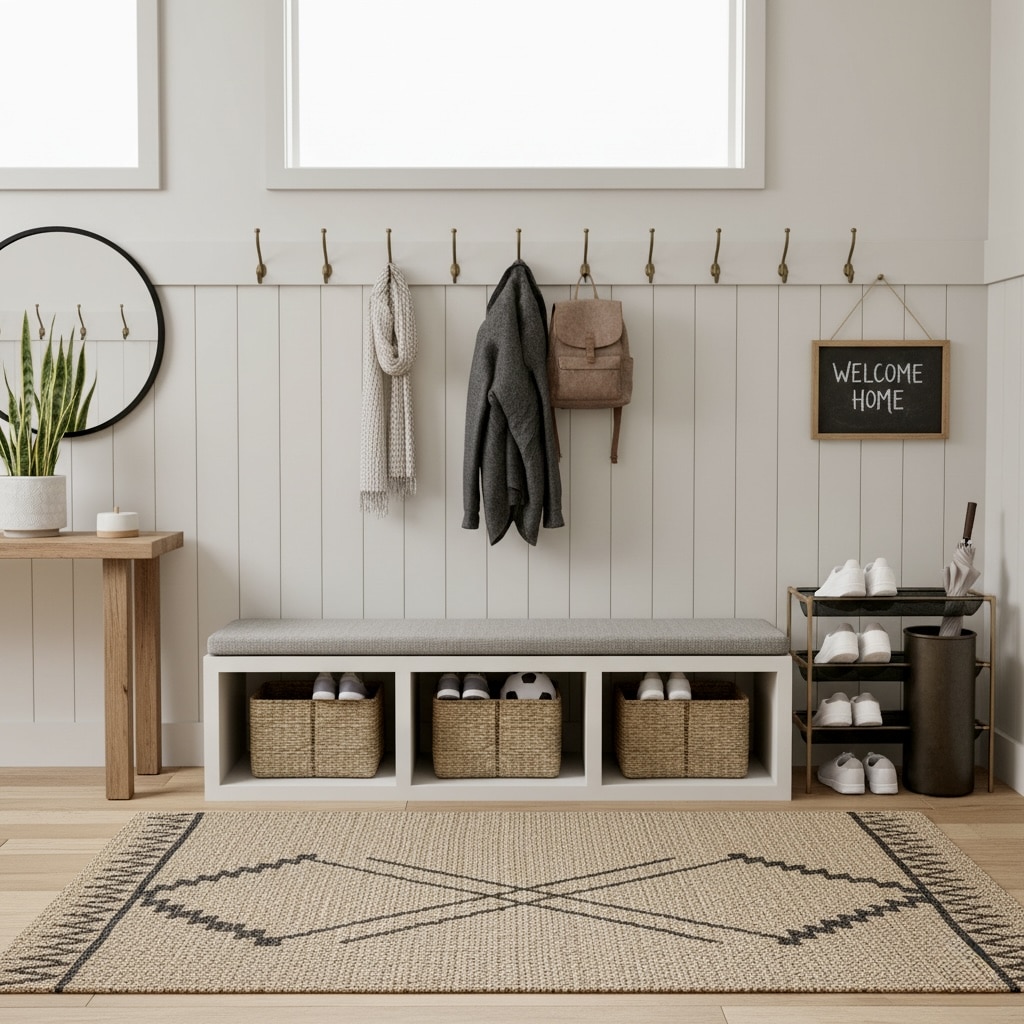 Home organization tips include functional entry zones for daily essentials 