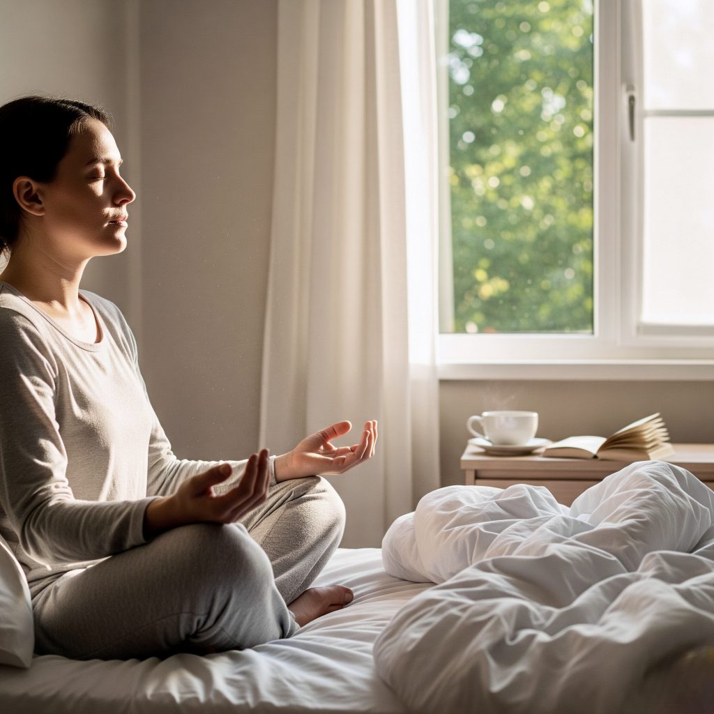 Morning mindful awakening practice as part of daily habits for mental clarity routine