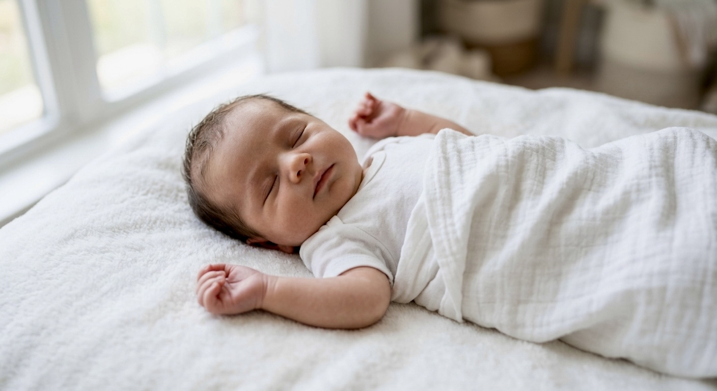 newborn demonstrating moro reflex in babies with arms extended