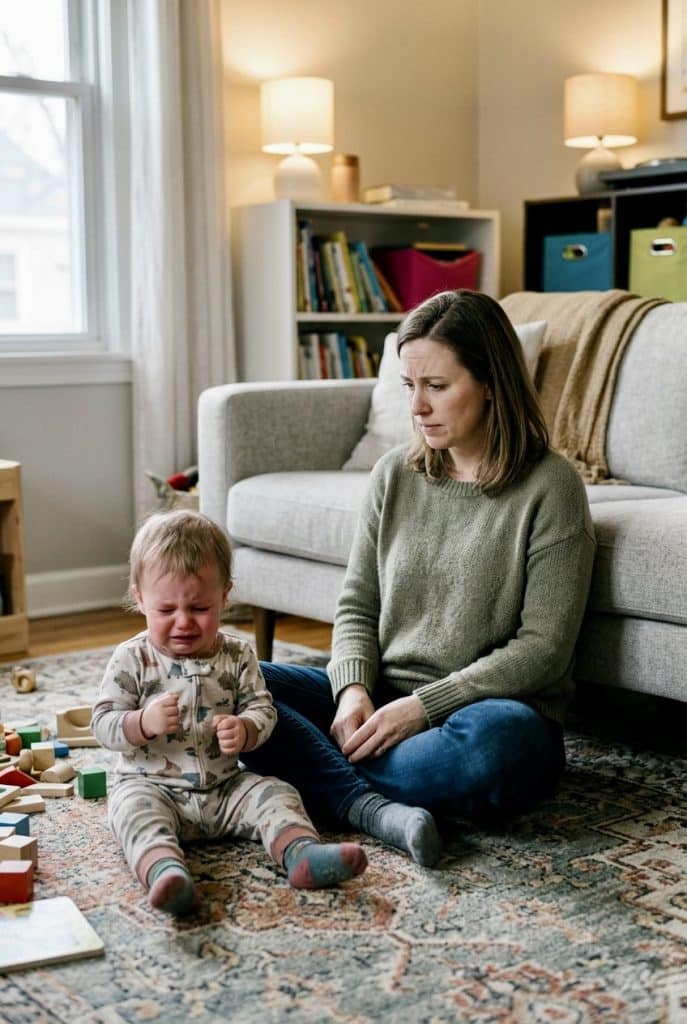 parent staying calm during toddler behavior without punishment