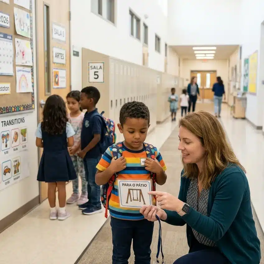 autistic child school transitions with teaching assistant support